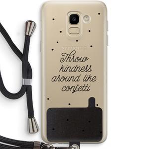 CaseCompany Confetti: Samsung Galaxy J6 (2018) Transparant Hoesje met koord