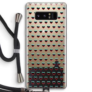 CaseCompany Hartjes: Samsung Galaxy Note 8 Transparant Hoesje met koord