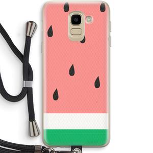 CaseCompany Watermeloen: Samsung Galaxy J6 (2018) Transparant Hoesje met koord