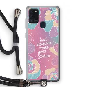 CaseCompany Good stories: Samsung Galaxy A21s Transparant Hoesje met koord