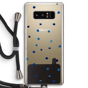 CaseCompany Blauwe stippen: Samsung Galaxy Note 8 Transparant Hoesje met koord