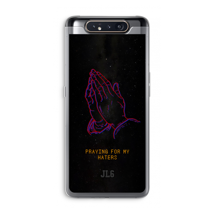 CaseCompany Praying For My Haters: Samsung Galaxy A80 Transparant Hoesje