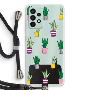 CaseCompany Sanseveria: Samsung Galaxy A52s 5G Transparant Hoesje met koord