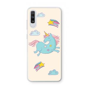 CaseCompany Vliegende eenhoorn: Samsung Galaxy A70 Transparant Hoesje