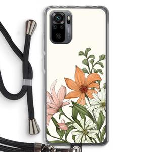 CaseCompany Floral bouquet: Xiaomi Redmi Note 10 Pro Transparant Hoesje met koord