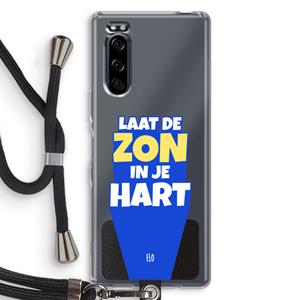 CaseCompany Laat de zon in je hart: Sony Xperia 5 Transparant Hoesje met koord