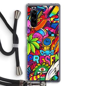 CaseCompany Represent: Sony Xperia 5 Transparant Hoesje met koord