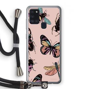 CaseCompany Tiny Bugs: Samsung Galaxy A21s Transparant Hoesje met koord