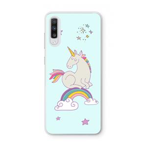 CaseCompany Regenboog eenhoorn: Samsung Galaxy A70 Transparant Hoesje