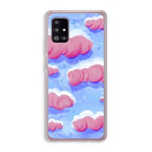CaseCompany Roze wolken met vogels: Samsung Galaxy A51 5G Transparant Hoesje