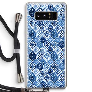 CaseCompany Blauw motief: Samsung Galaxy Note 8 Transparant Hoesje met koord