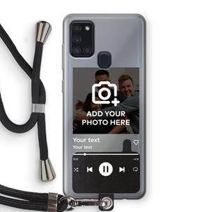 CaseCompany Music Player: Samsung Galaxy A21s Transparant Hoesje met koord