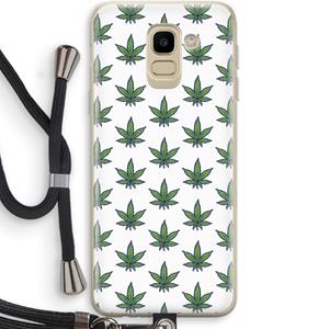 CaseCompany Weed: Samsung Galaxy J6 (2018) Transparant Hoesje met koord