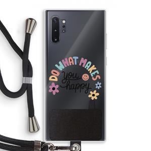 CaseCompany Happy days: Samsung Galaxy Note 10 Plus Transparant Hoesje met koord
