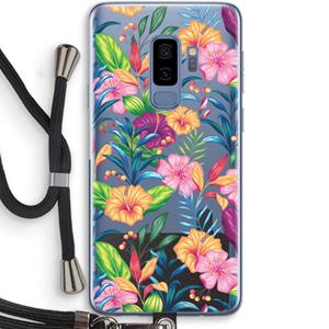 CaseCompany Tropisch 2: Samsung Galaxy S9 Plus Transparant Hoesje met koord