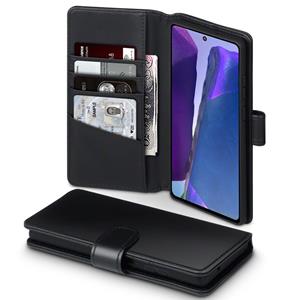 Qubits luxe echt lederen wallet hoes - Samsung Galaxy Note 20 - Zwart