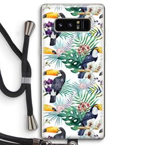 CaseCompany Tukans: Samsung Galaxy Note 8 Transparant Hoesje met koord