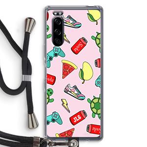 CaseCompany Things Jamie Loves: Sony Xperia 5 Transparant Hoesje met koord