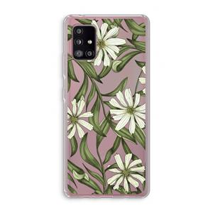 CaseCompany Wit bloemenpatroon: Samsung Galaxy A51 5G Transparant Hoesje