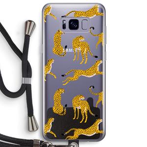 CaseCompany Luipaard: Samsung Galaxy S8 Plus Transparant Hoesje met koord