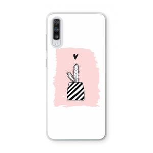 CaseCompany Zwart-wit cactus: Samsung Galaxy A70 Transparant Hoesje