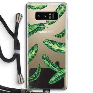 CaseCompany Lange bladeren: Samsung Galaxy Note 8 Transparant Hoesje met koord