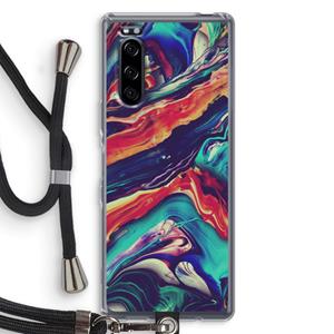CaseCompany Chameleon Sun: Sony Xperia 5 Transparant Hoesje met koord