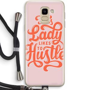 CaseCompany Hustle Lady: Samsung Galaxy J6 (2018) Transparant Hoesje met koord