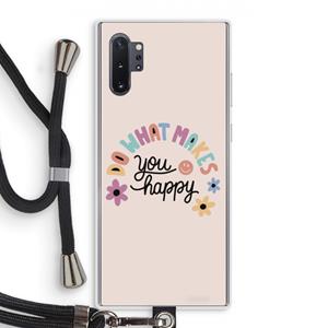 CaseCompany Happy days: Samsung Galaxy Note 10 Plus Transparant Hoesje met koord