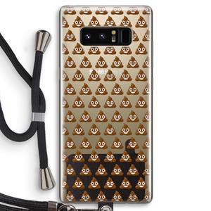 CaseCompany Poop emoji: Samsung Galaxy Note 8 Transparant Hoesje met koord