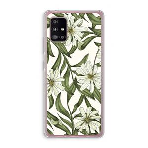 CaseCompany Wit bloemenpatroon: Samsung Galaxy A51 5G Transparant Hoesje