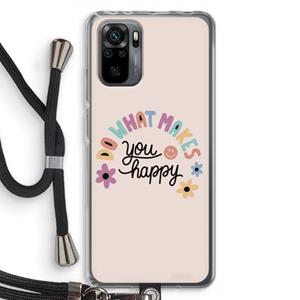 CaseCompany Happy days: Xiaomi Redmi Note 10 Pro Transparant Hoesje met koord