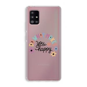CaseCompany Happy days: Samsung Galaxy A51 5G Transparant Hoesje