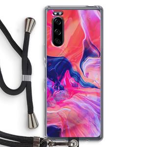 CaseCompany Earth And Ocean: Sony Xperia 5 Transparant Hoesje met koord