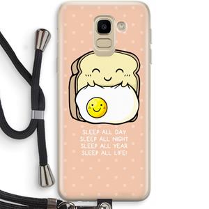 CaseCompany Sleep All Day: Samsung Galaxy J6 (2018) Transparant Hoesje met koord
