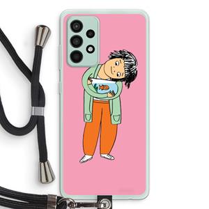 CaseCompany Visknuffel: Samsung Galaxy A52s 5G Transparant Hoesje met koord