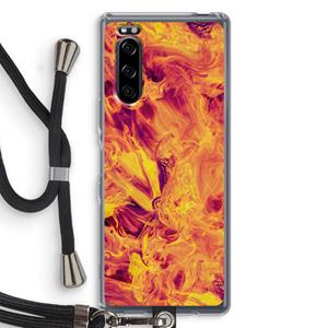 CaseCompany Eternal Fire: Sony Xperia 5 Transparant Hoesje met koord