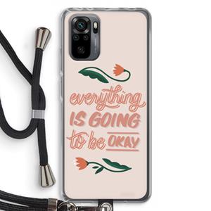 CaseCompany Optimistic flower girl: Xiaomi Redmi Note 10 Pro Transparant Hoesje met koord