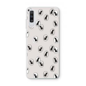 CaseCompany Miauw: Samsung Galaxy A70 Transparant Hoesje