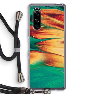 CaseCompany Green Inferno: Sony Xperia 5 Transparant Hoesje met koord