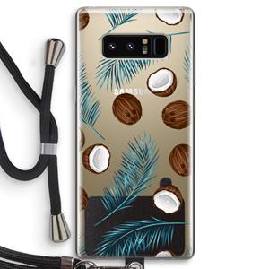CaseCompany Kokosnoot roze: Samsung Galaxy Note 8 Transparant Hoesje met koord