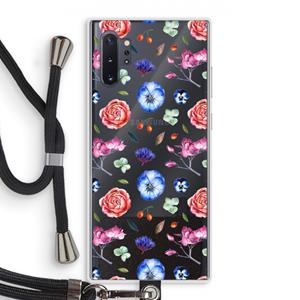 CaseCompany Bloemetjes: Samsung Galaxy Note 10 Plus Transparant Hoesje met koord