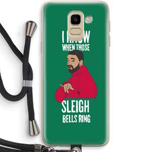 CaseCompany Sleigh Bells Ring: Samsung Galaxy J6 (2018) Transparant Hoesje met koord