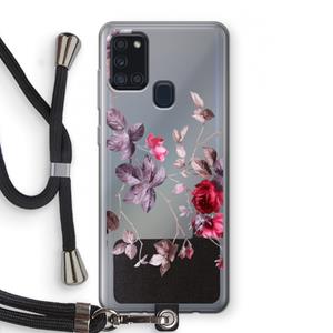 CaseCompany Mooie bloemen: Samsung Galaxy A21s Transparant Hoesje met koord