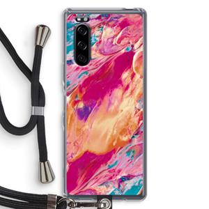 CaseCompany Pastel Echoes: Sony Xperia 5 Transparant Hoesje met koord