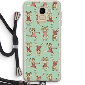 CaseCompany Gymboys: Samsung Galaxy J6 (2018) Transparant Hoesje met koord