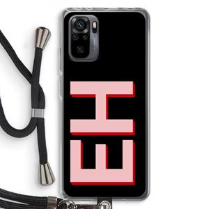 CaseCompany Monogram: Xiaomi Redmi Note 10 Pro Transparant Hoesje met koord