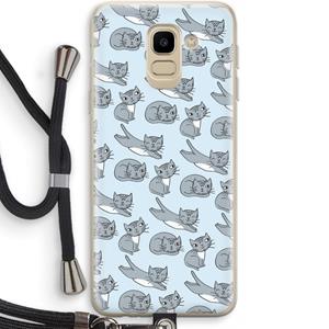 CaseCompany Poezen: Samsung Galaxy J6 (2018) Transparant Hoesje met koord