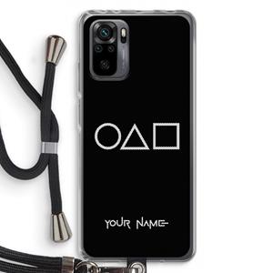 CaseCompany Squid Game: Xiaomi Redmi Note 10 Pro Transparant Hoesje met koord