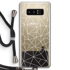 CaseCompany Geometrische lijnen wit: Samsung Galaxy Note 8 Transparant Hoesje met koord